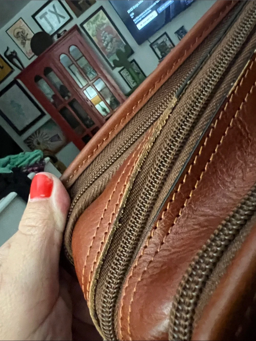 Banuce brown leather briefcase